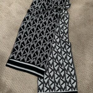 Michael Kors Black and Gray Logo Scarf